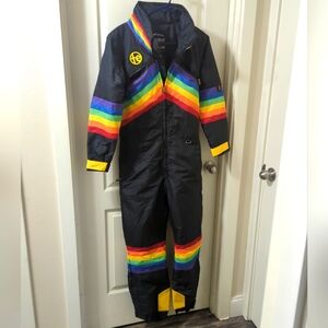 Tipsy Elves Snowsuit Rainbow & Black XS Extra Small Women's Midnight Shredder